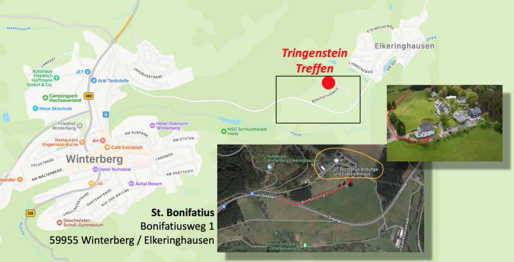 Karte der Anfahrt zum Tringensteintreffen